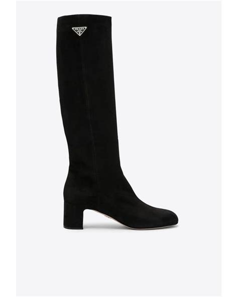 prada knee-high boots|prada 55 leather ankle boots.